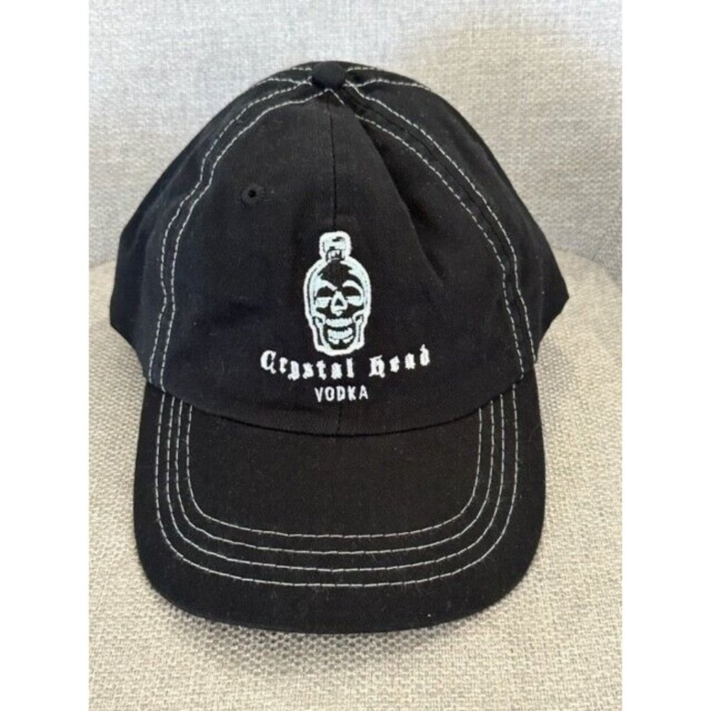 Crystal Head Vodka Baseball Hat Black Adjustable Dan Aykroyd Skull Embroidered